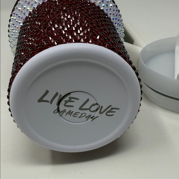 Live Love Gameday Rhinestone Football Tumbler with Handle 40 oz Sports Mug - Picture 8 of 10